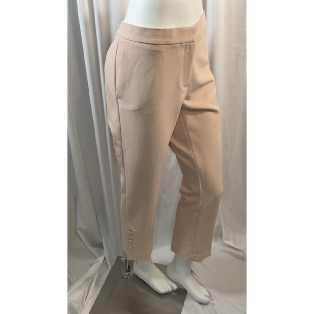 Ann Taylor Tan Cropped Trouser Pants Button Detail 12 Academia Preppy Chic 79-41 - Picture 2 of 15